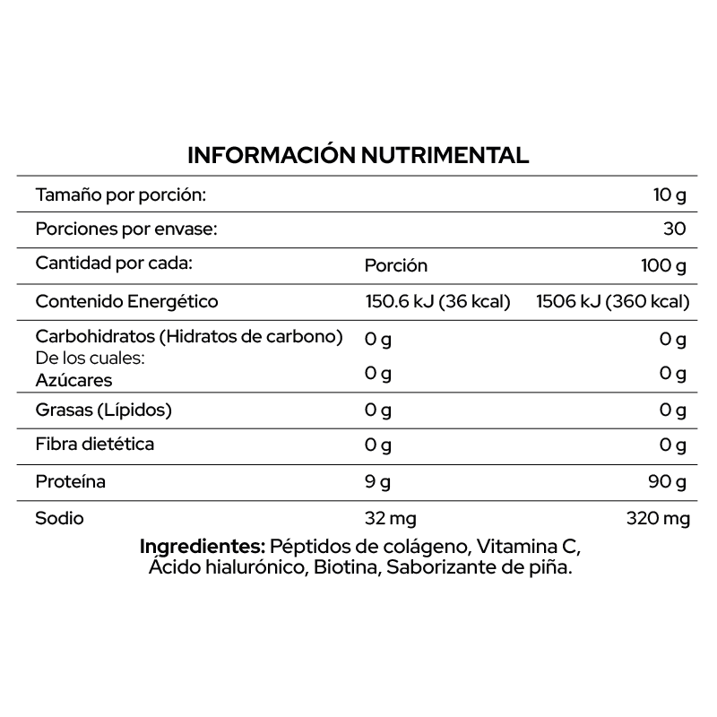  360 Nutrition Polvo de péptidos de colágeno